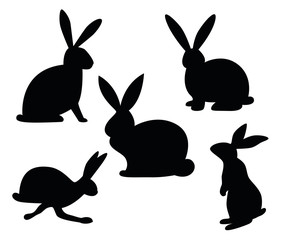 Osterhase Silhouette Set