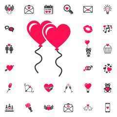 heart balloon love romantic icon. Isolated and flat illustration. Vector graphic.