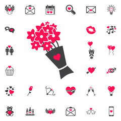 flower bouquet flat icon on the white background.