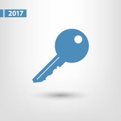 Key  icon, vector illustration. Flat design style