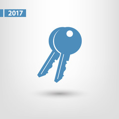 Key  icon, vector illustration. Flat design style