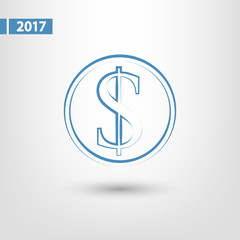Money icon, vector illustration. Flat design style