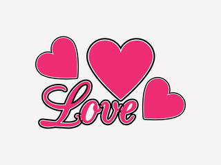 Love background with hearts. Valentine's Day. Vector illustration