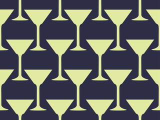 Seamless pattern with a martini glass. Vector illustration
