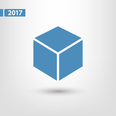 3d cube logo design icon, vector illustration. Flat design style