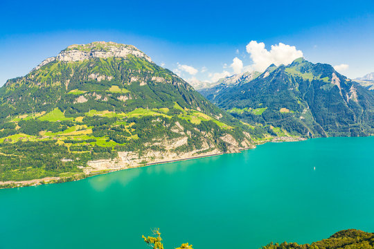 panorama from seelisberg in switzerland