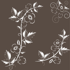  retro floral background with flowers