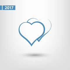 Heart Icon, vector illustration. Flat design style