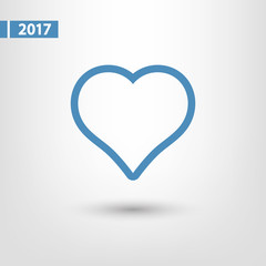 Heart Icon, vector illustration. Flat design style