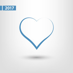 Heart Icon, vector illustration. Flat design style