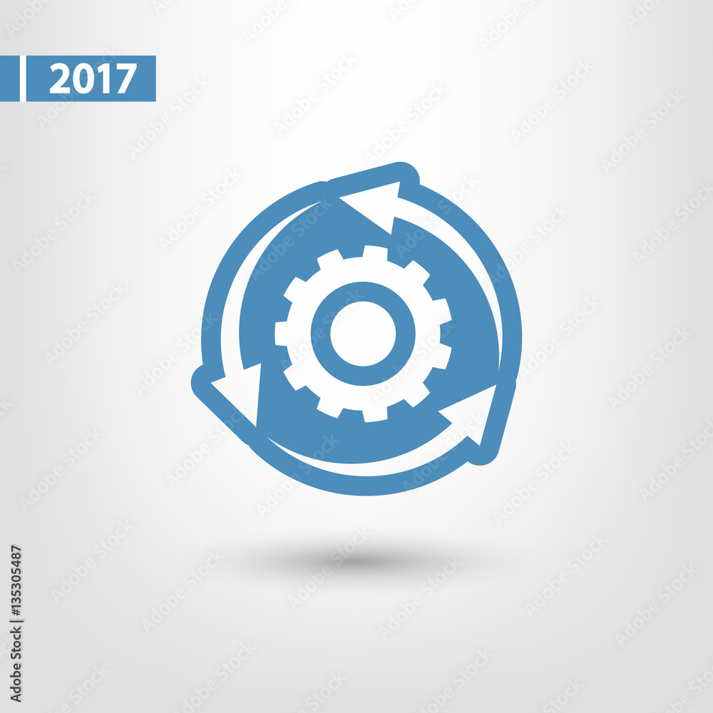 Poster setting parameters, circular arrows icon, vector illustration. flat design style