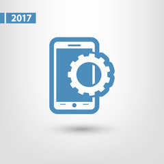 setting parameters, mobile smartphone icon, vector illustration. Flat design style