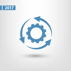 setting parameters, circular arrows  icon, vector illustration. Flat design style