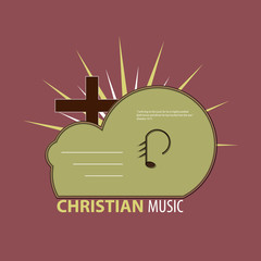 Christian music icon
Logo Christian music studio. Icon of the music CD and the clouds with Christian overtones.