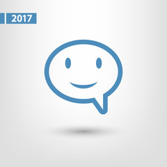 smile talking bubble  icon, vector illustration. Flat design style