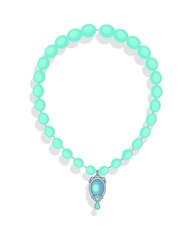 Necklace of Precious Stones Vector in Flat Design