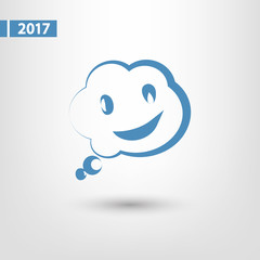 smile talking bubble  icon, vector illustration. Flat design style