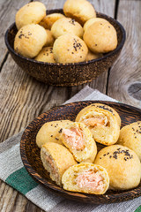 Small cakes with fish and chia seeds