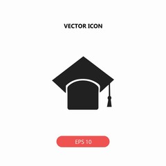 Fototapeta na wymiar graduate cap vector icon