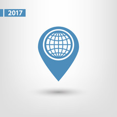 Map pointer flat icon, vector illustration. Flat design style 