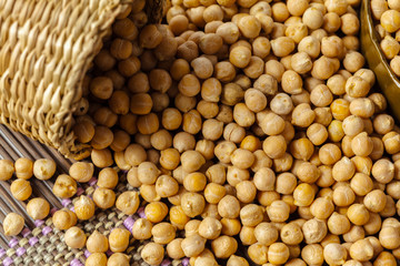 Soybean in wood bowl