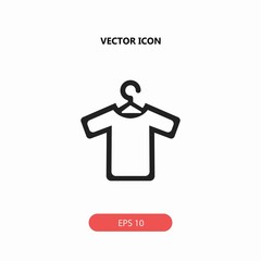 t-shirt with hanger vector icon