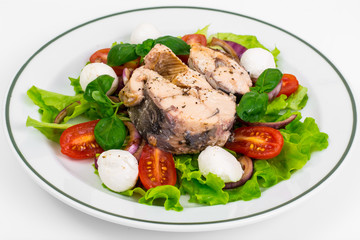 Vegetable salad with fish