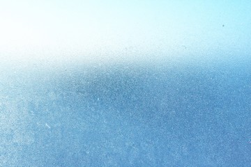 Frozen glass window on the balcony, absolutely nothing can be seen through the frozen window, can...