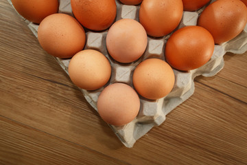 Eggs on tray