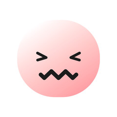 Pink Angry Smiley Face
