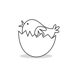 The Chick hatching with doodle design