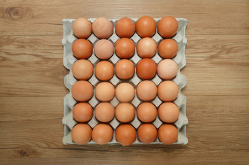 Eggs on tray