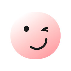 Pink Winking Smiley Face