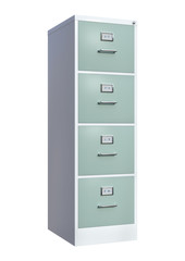 3D Rendering Filing Cabinet on White