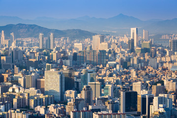 Fototapeta na wymiar Seoul City Skyline, South Korea.