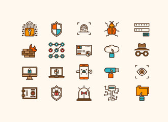 Computer security icons set
