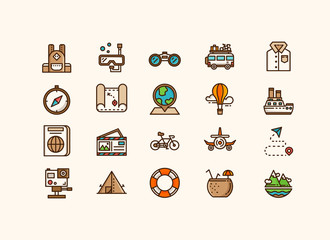 Travel icons set