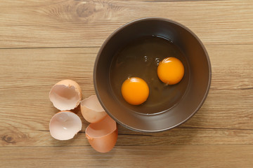 Two eggs in bowl