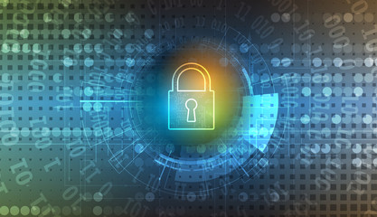 Technology security concept. Modern safety digital background