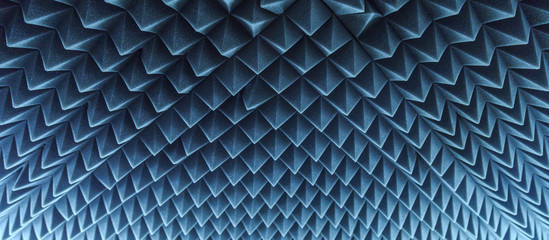 dark grey triangular texture acoustic foam rubber - obrazy, fototapety, plakaty