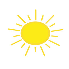 Sun vector icon. Isolated on white background.