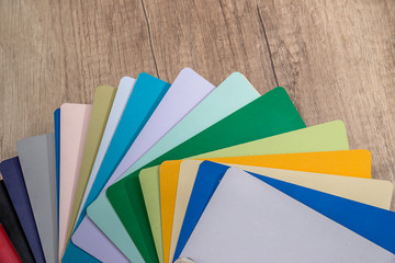 wood color guide on desk