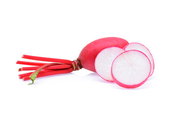 Red radish isolated on white background