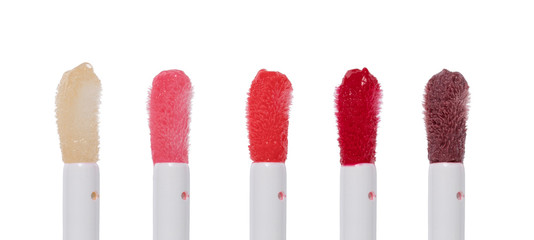 Lipsticks variation on white background