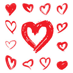 Hand drawn hearts. Design elements for Valentine's day.