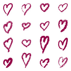 Hand drawn hearts. Design elements for Valentine's day.