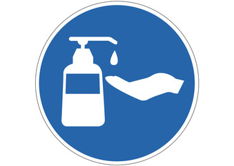 Schild H&auml;nde desinfizieren 