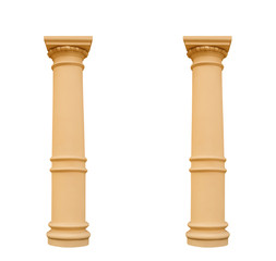 two columns in the Ionic style, isolated on white background