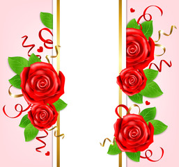 Decorative vertical banner for Valentine's day