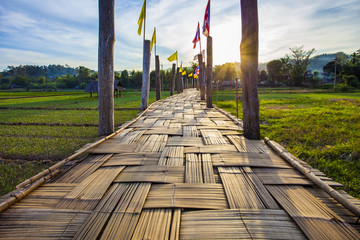 bamboo bridge of zuetongpe in maehongson province northern of th